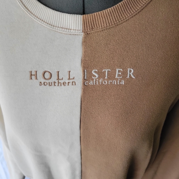 Hollister Cream and Brown Crew Neck Sweatshirt Size Xs - Picture 3 of 6